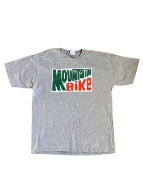 Vintage Mountain Bike Graphic Tee | Size Large | Gray